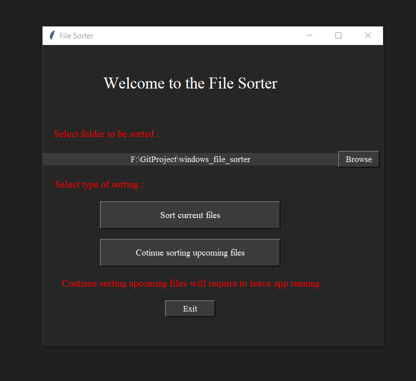 Windows File Sorter